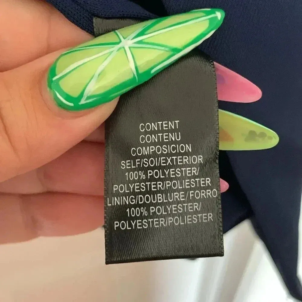 WAYF Feather Trim Navy Blue Blazer Size S - Image 8