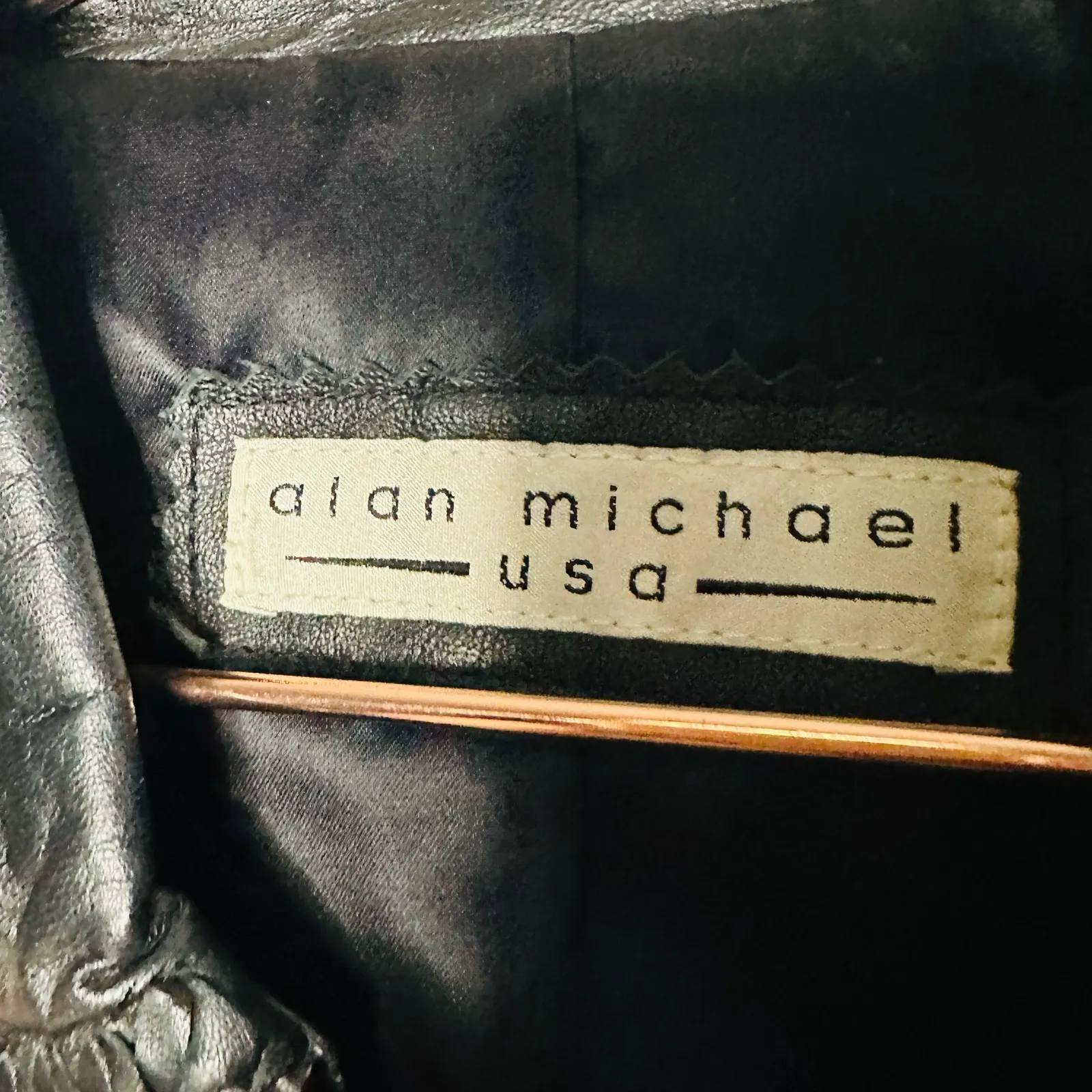 Vintage Alan Michael Black Braided Leather Zip Up Front Leather Blazer Jacket M Size M - Image 6