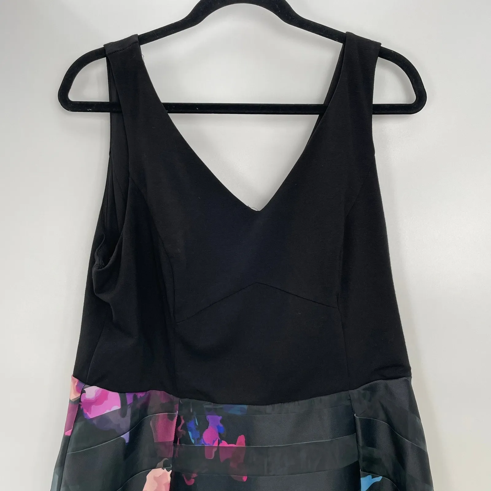 Venus Women's Black Floral Party Print‎ Cocktail Sleeveless Hi-Low Dress Size 16 - Image 4