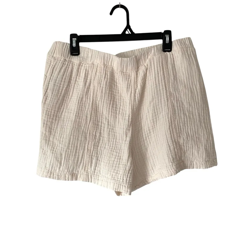 Madewell Lightspun Easy Pull On Shorts Lighthouse Cream Ivory size XL - Image 4