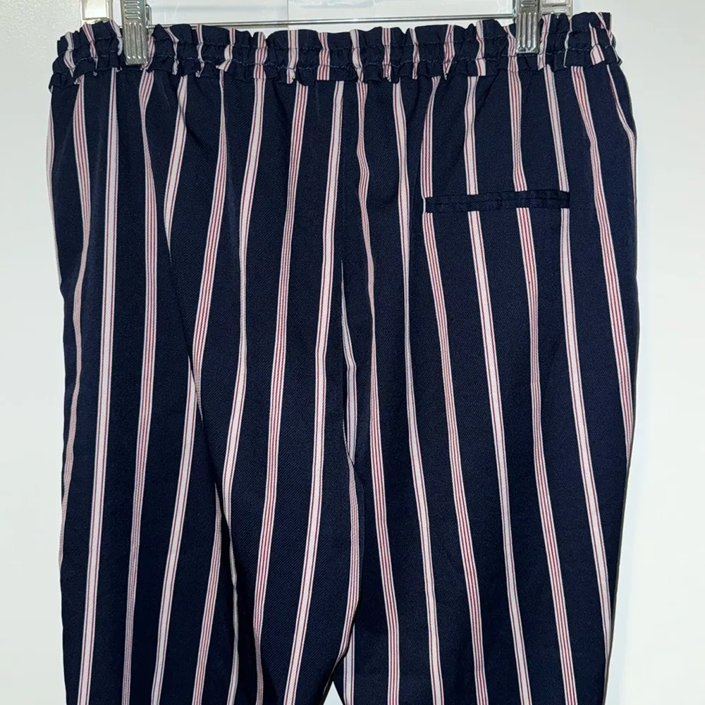 Charlotte Russe Navy Blue Striped Pull On Casual Pants Stretch Women’s XL - Image 4