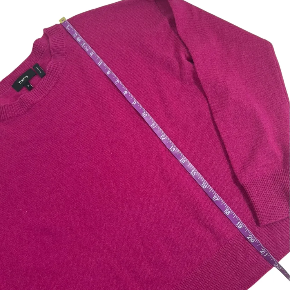 THEORY Criselle O Cashmere Sweater in Royal Raspberry - Image 6