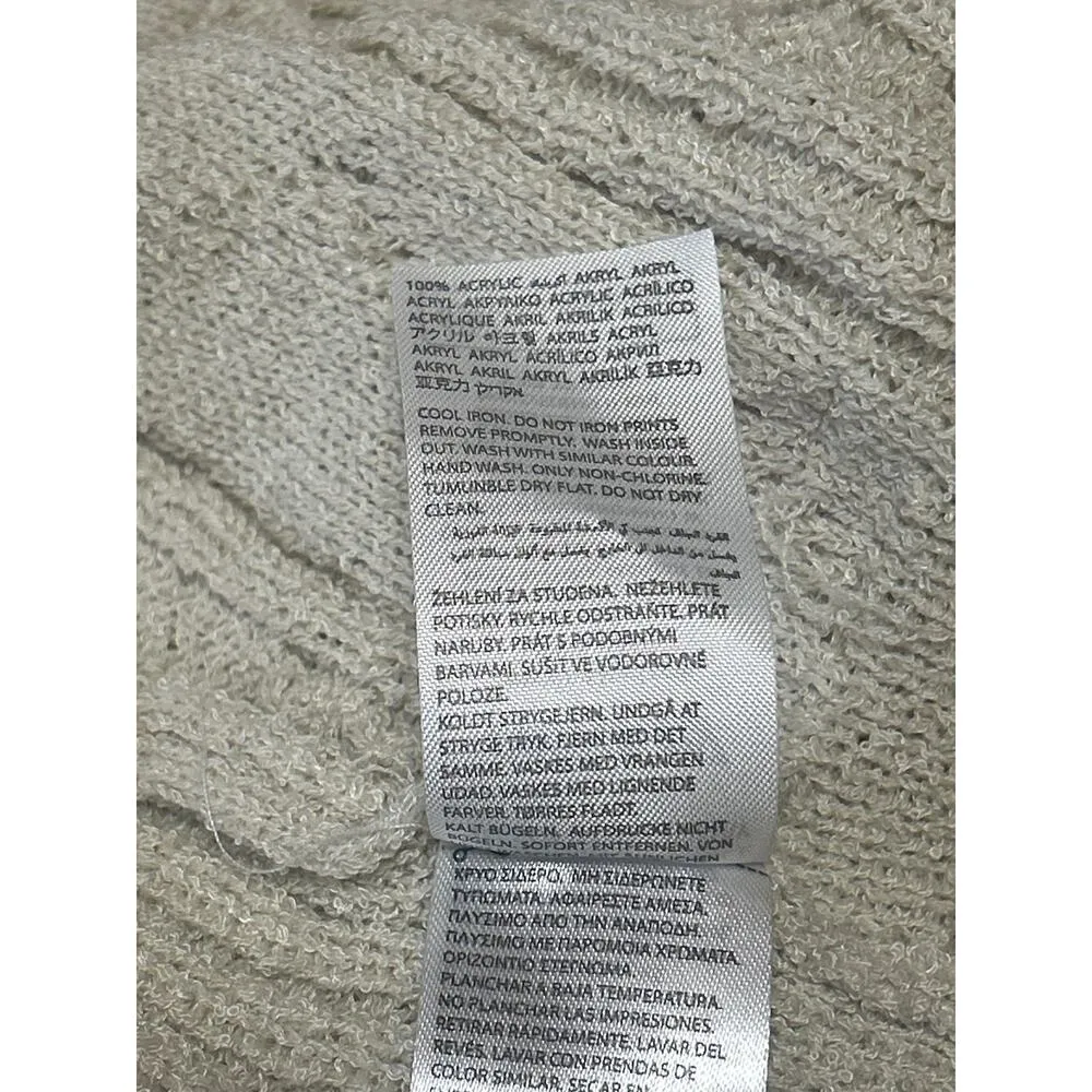 Edikted Cream Sleeveless Cable Knit Tie Back Sweater Cami Tank Crop Top Size S - Image 4