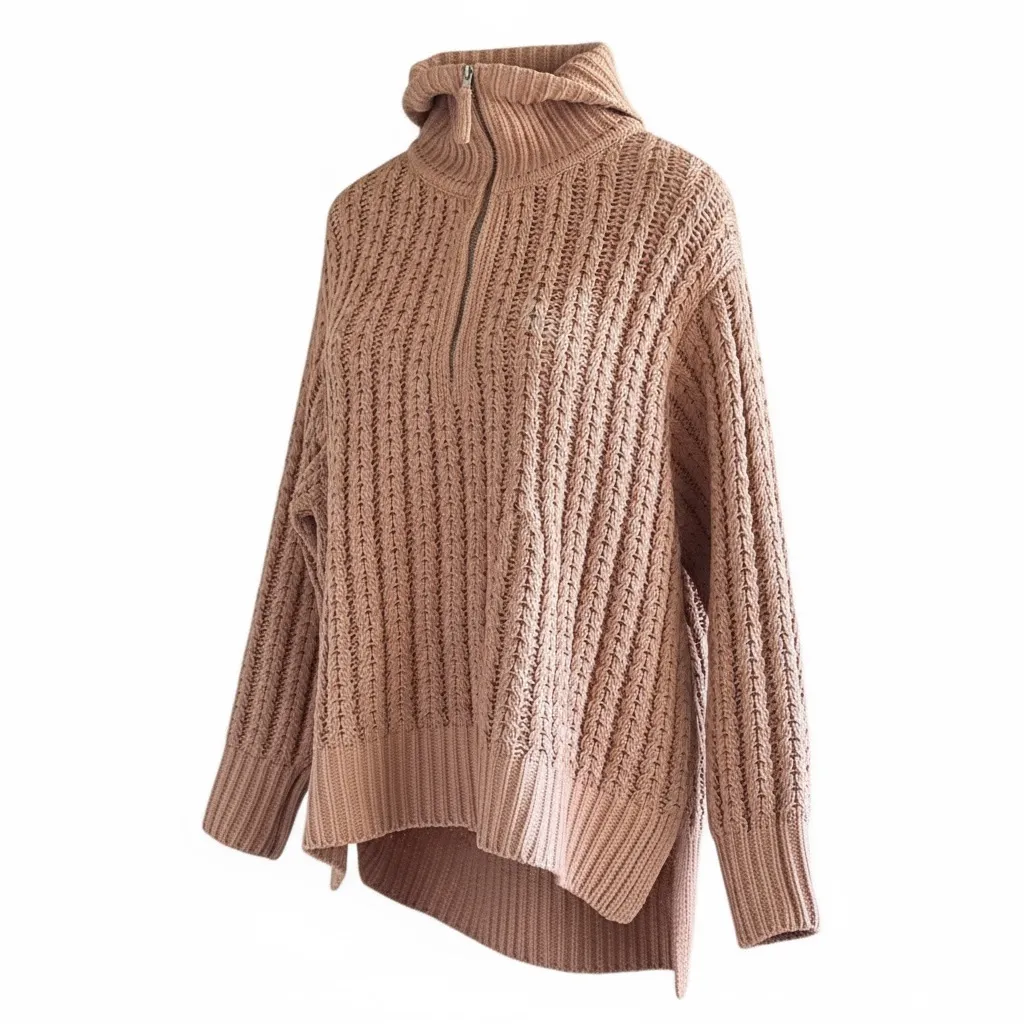 Aerie Cable Car Quarter Zip Sweater - Image 4