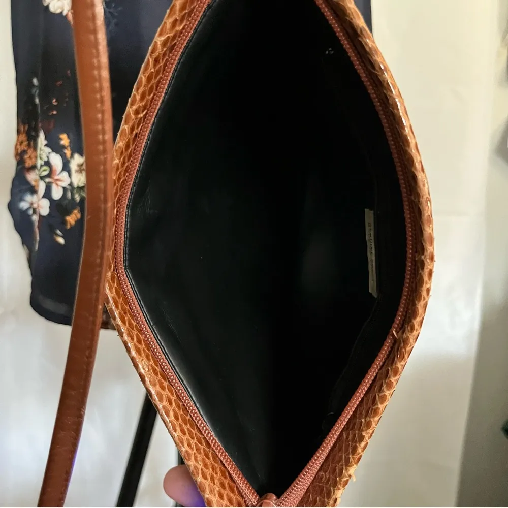 Genuine Snake Skin Crossbody Purse Brown - Image 8