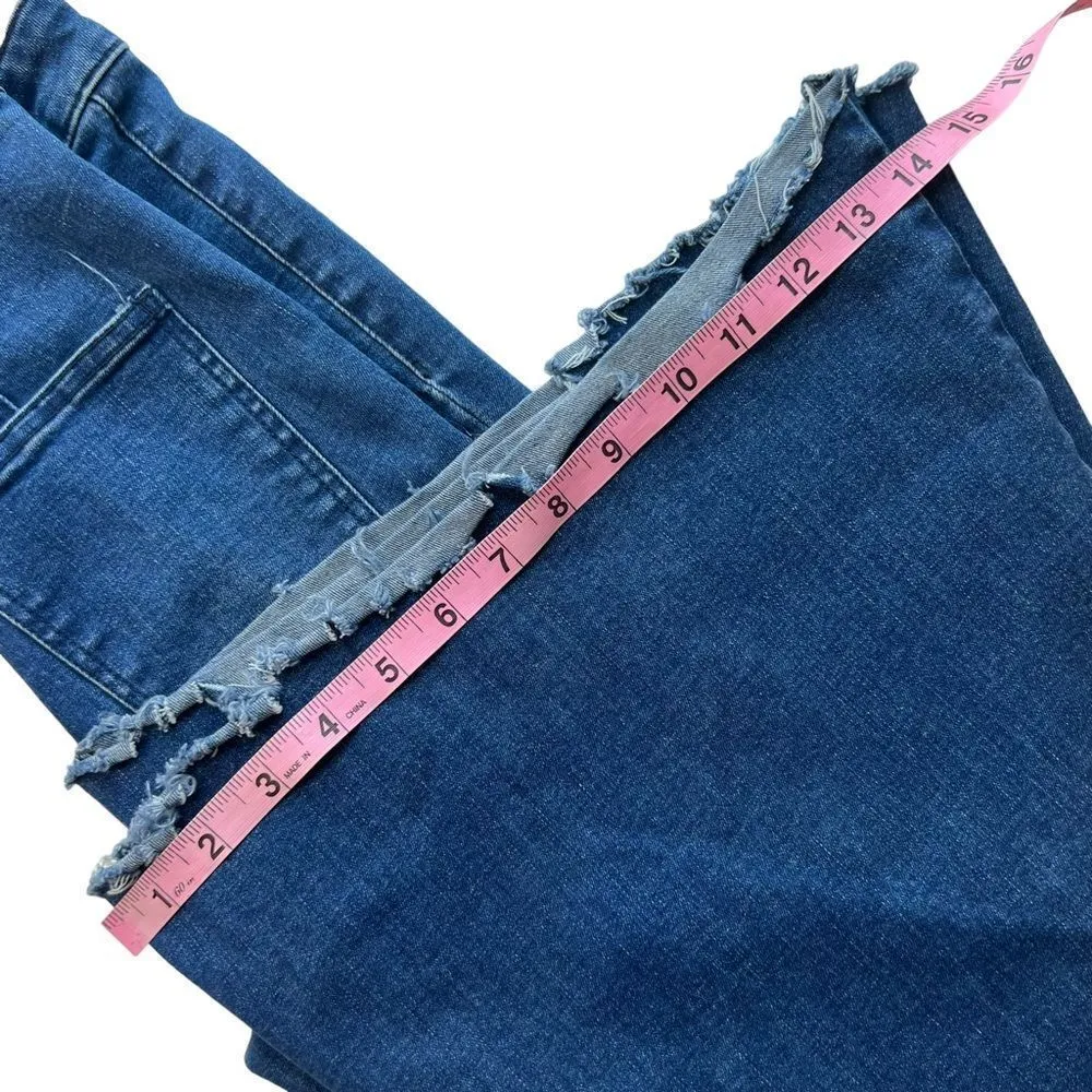 Blank Paige Stretchy High Rise Raw Hem Flare Jeans - Image 10