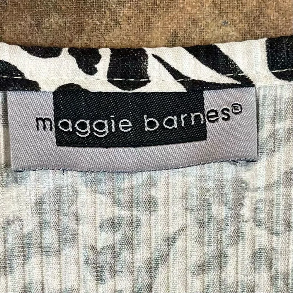 Maggie Barnes Stretch Zebra Leopard Short Sleeve Cardigan with Built in Top - Image 7