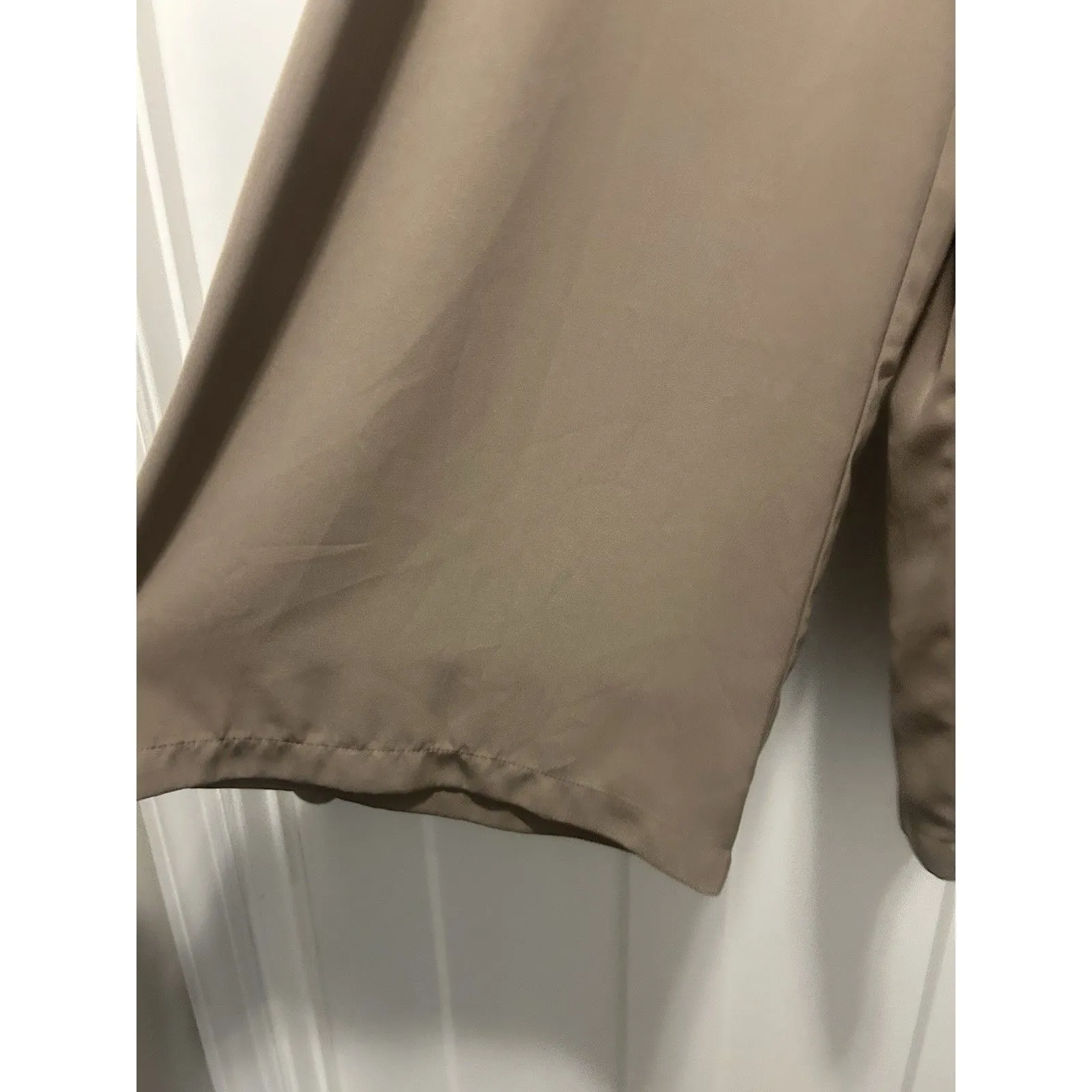Wide Leg Tan Polyester Blend Dress Pants High Rise Pockets Size 2X XXL Pleats - Image 3