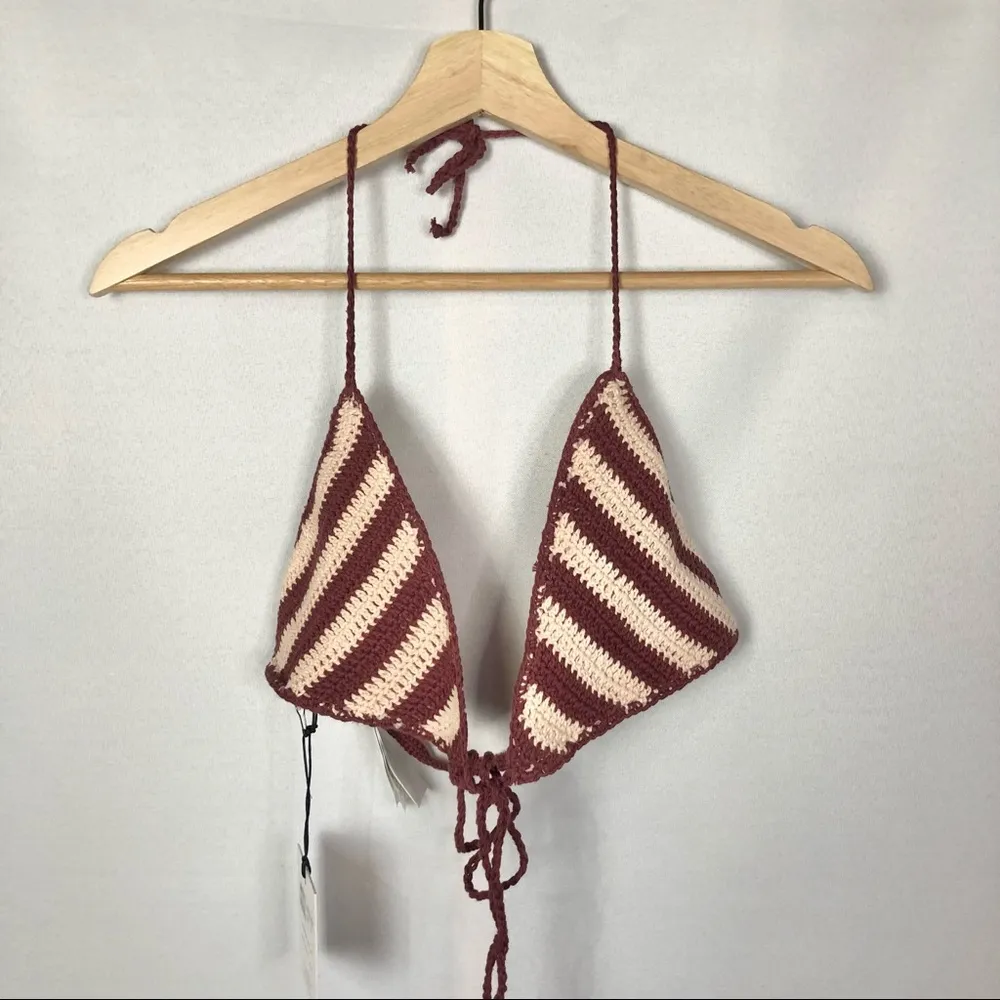 NEW REVOLVE Somedays Lovin' Miles Crochet Tie Halter Swim Top L - Image 28