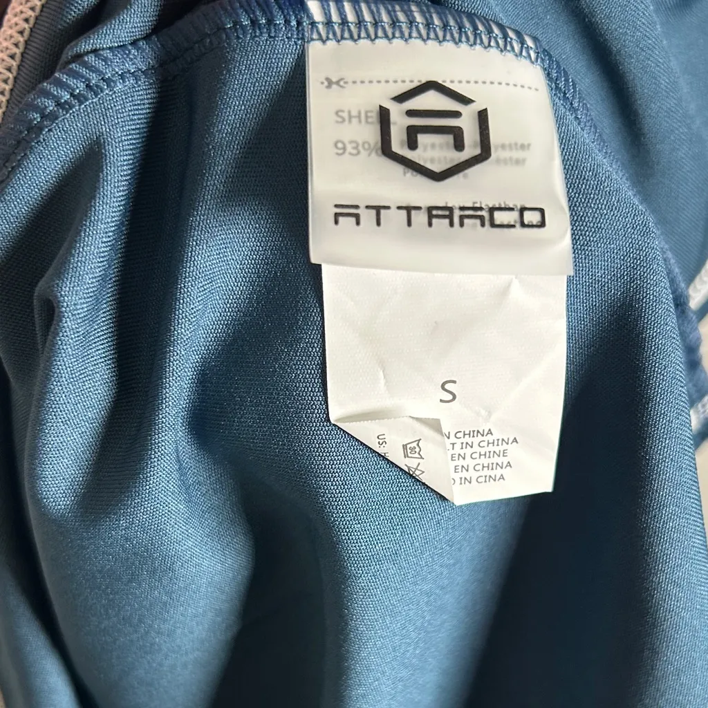 Trac Teal Sleeveless tennis Dress with Sporty Collar, built in bra Blue - Image 3