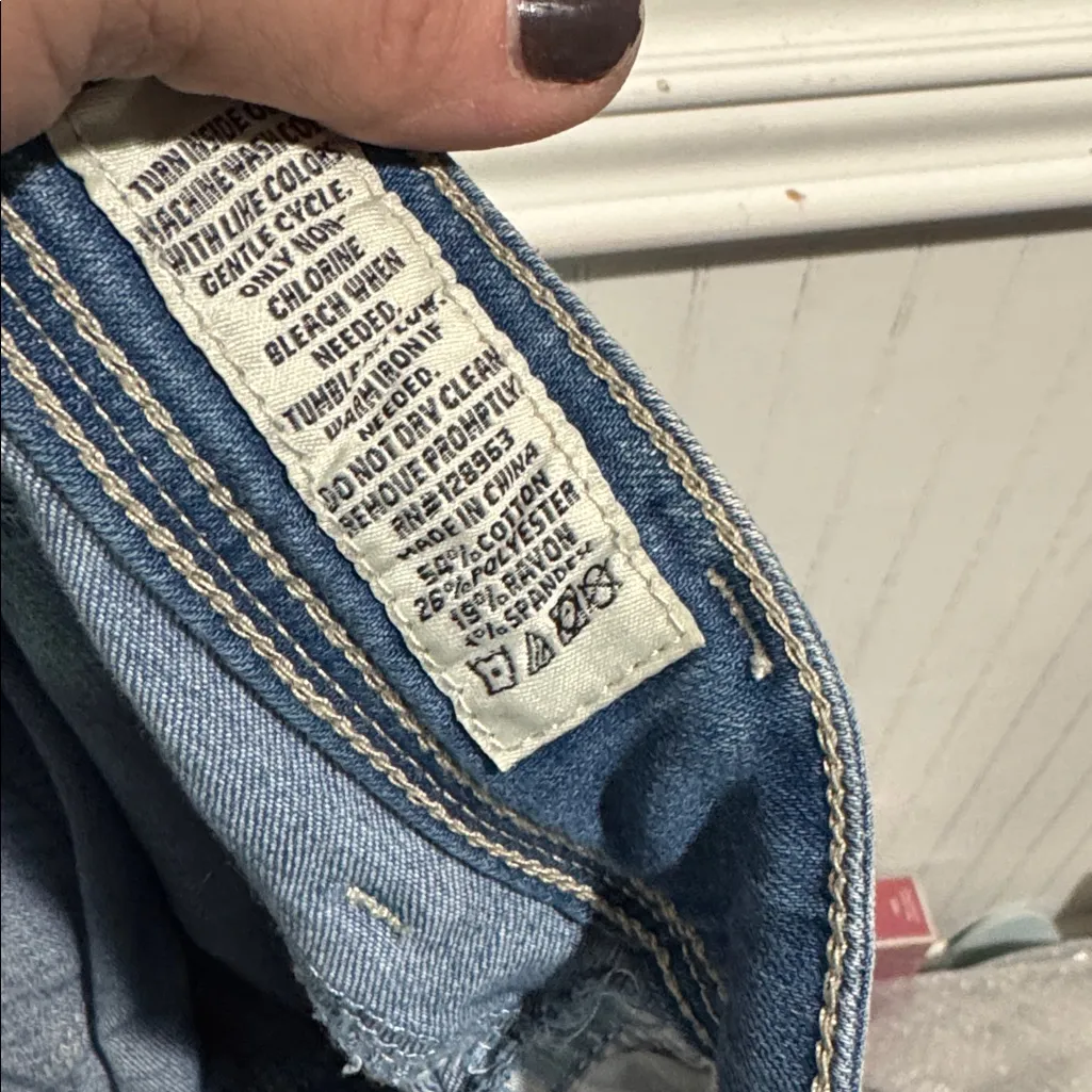 Indigo Rein Jeans Distressed Light Blue denim size 1 skinny stretch - Image 4