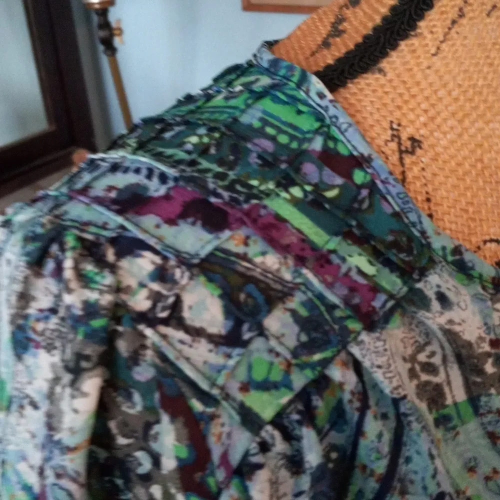 Charlie Jade Blue Green Multicolored Paisley Floral Print Long Sleeve Dress - Image 5