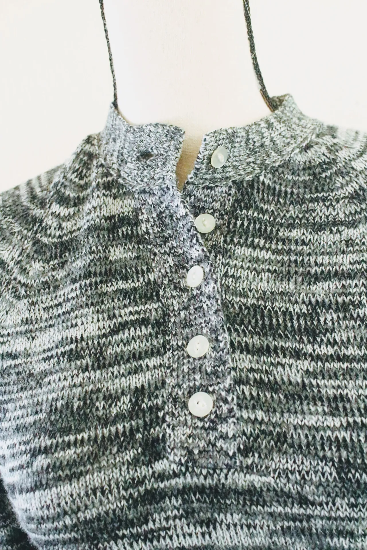 Vintage 70s Miss Holly Pullover Tunic Length Heather Gray Knit Sweater 40 - Image 4