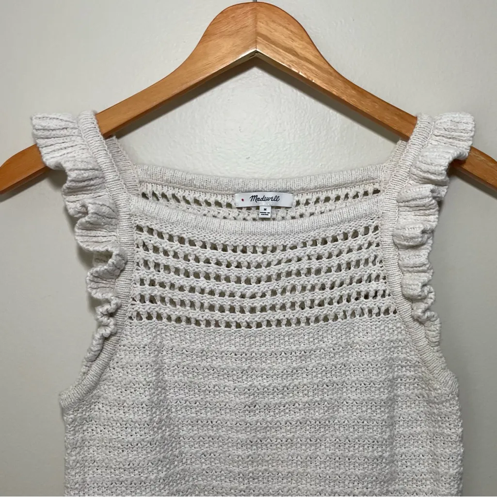 Madewell Ruffled Crochet Sweater Tank - Image 2