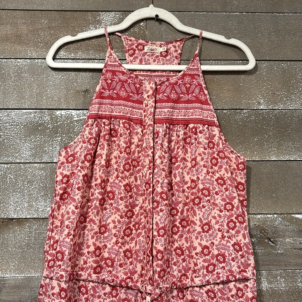 Faherty Adella Pink Floral jumpsuit size Small - Image 5