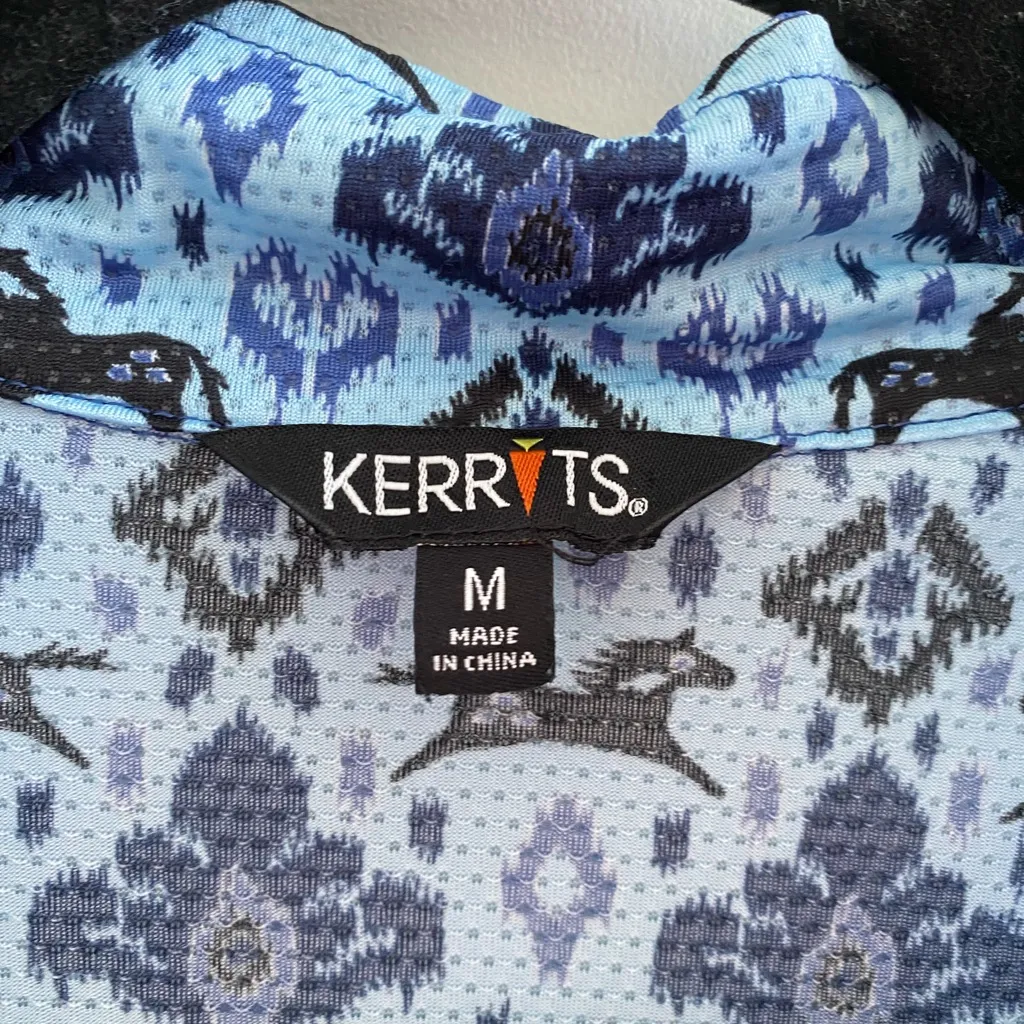 Kerrits Blue Always Cool Ice Fil Equestrian Horse Short Sleeve Top Size Medium - Image 3