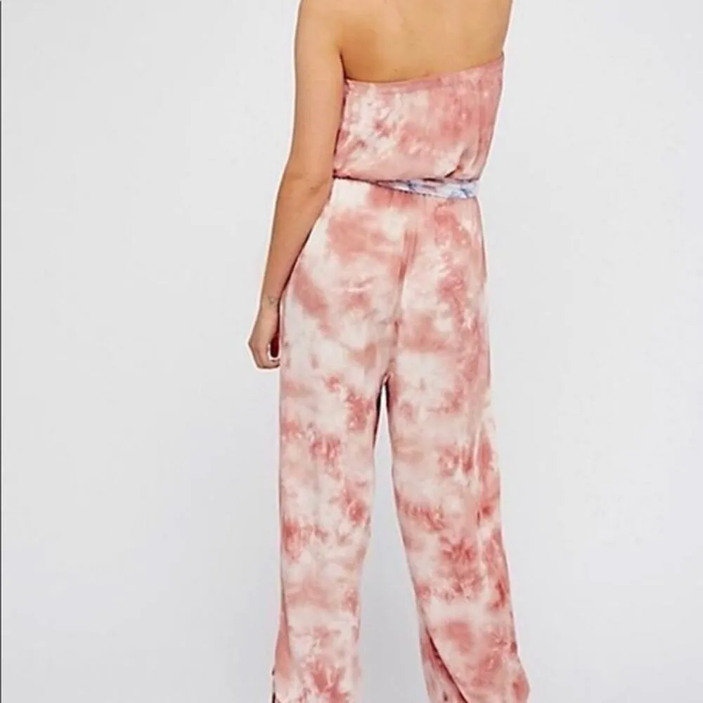 Free People Just Float Womens Jumpsuit XS Tie Dye Boho Beachy Vacation Festival - Image 7
