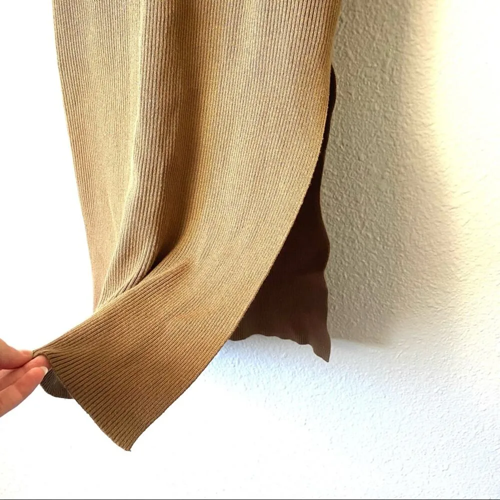 House of Harlow Camel Brown Bodycon Sweater Dress Size Medium - Image 4