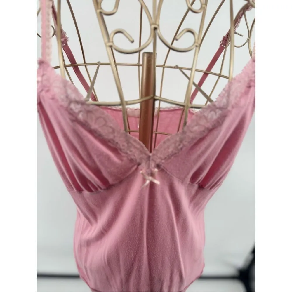 VINTAGE Victoria Secret Lace Cami Tank Top Y2K Pink Womens Medium - Image 7