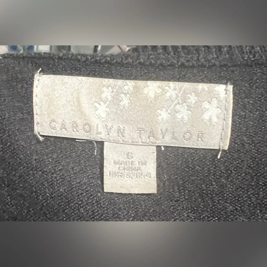 Carolyn Taylor Black Cardigan Sweater – Size Small – Pearl Buttons - Image 4