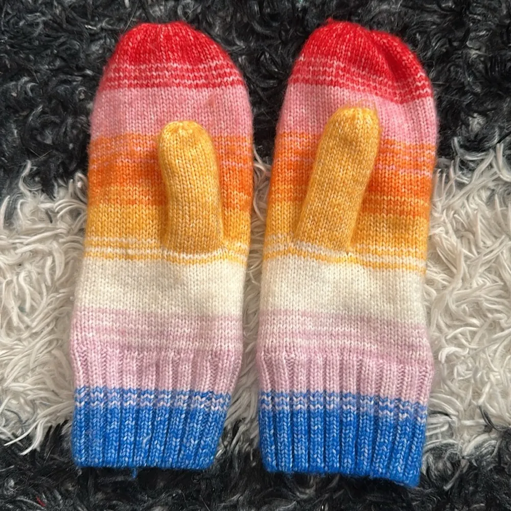Old Navy Colorful Striped Pom Beanie and Mittens Set, OSFM - Image 5