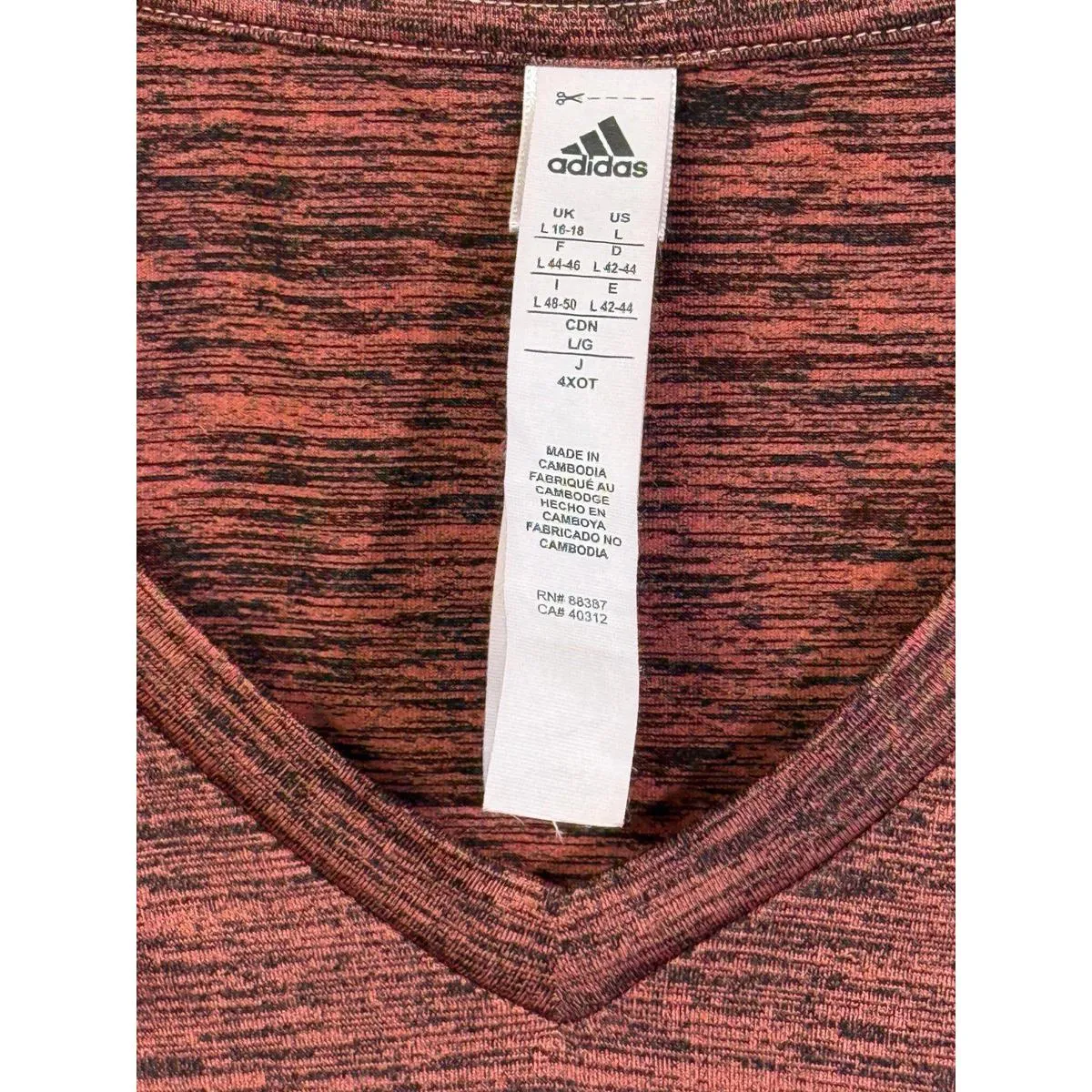 Women’s V-Neck Adidas athletic shirt heathered size Large - Image 3