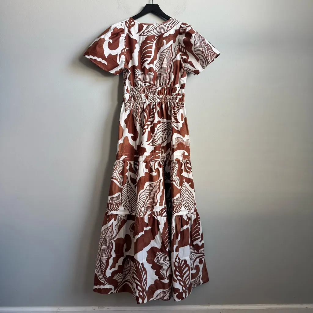 NEW Anthropologie Somerset Maxi Dress in Cedar Brown Floral Leaf Size Small - Image 10