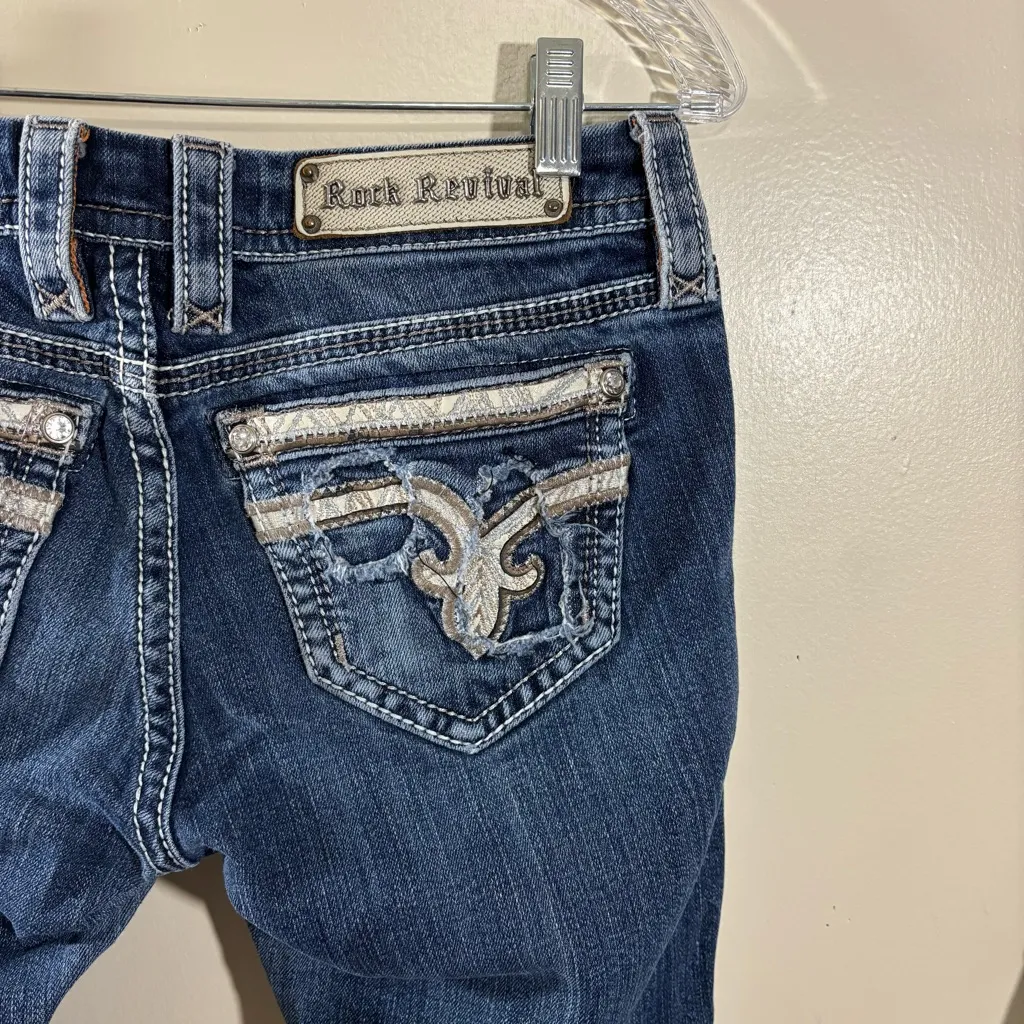 Rock Revival Nancy Easy Crop Jeans Size 27 - Image 4