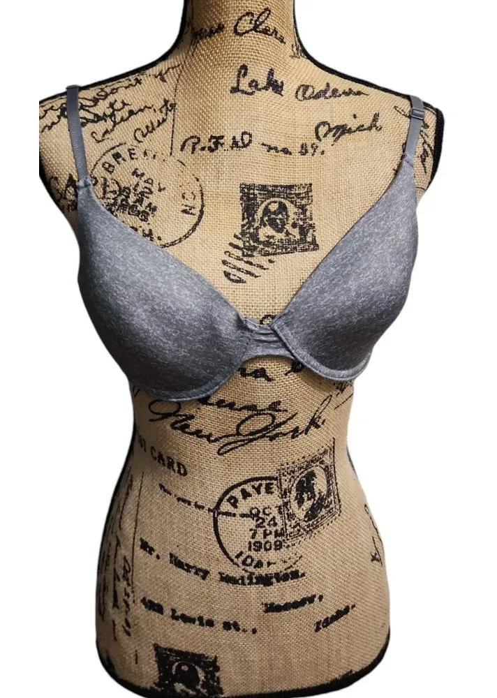 IZOD Gray T-Shirt Bra Everyday Comfort Adjustable Straps Size Small - Image 1