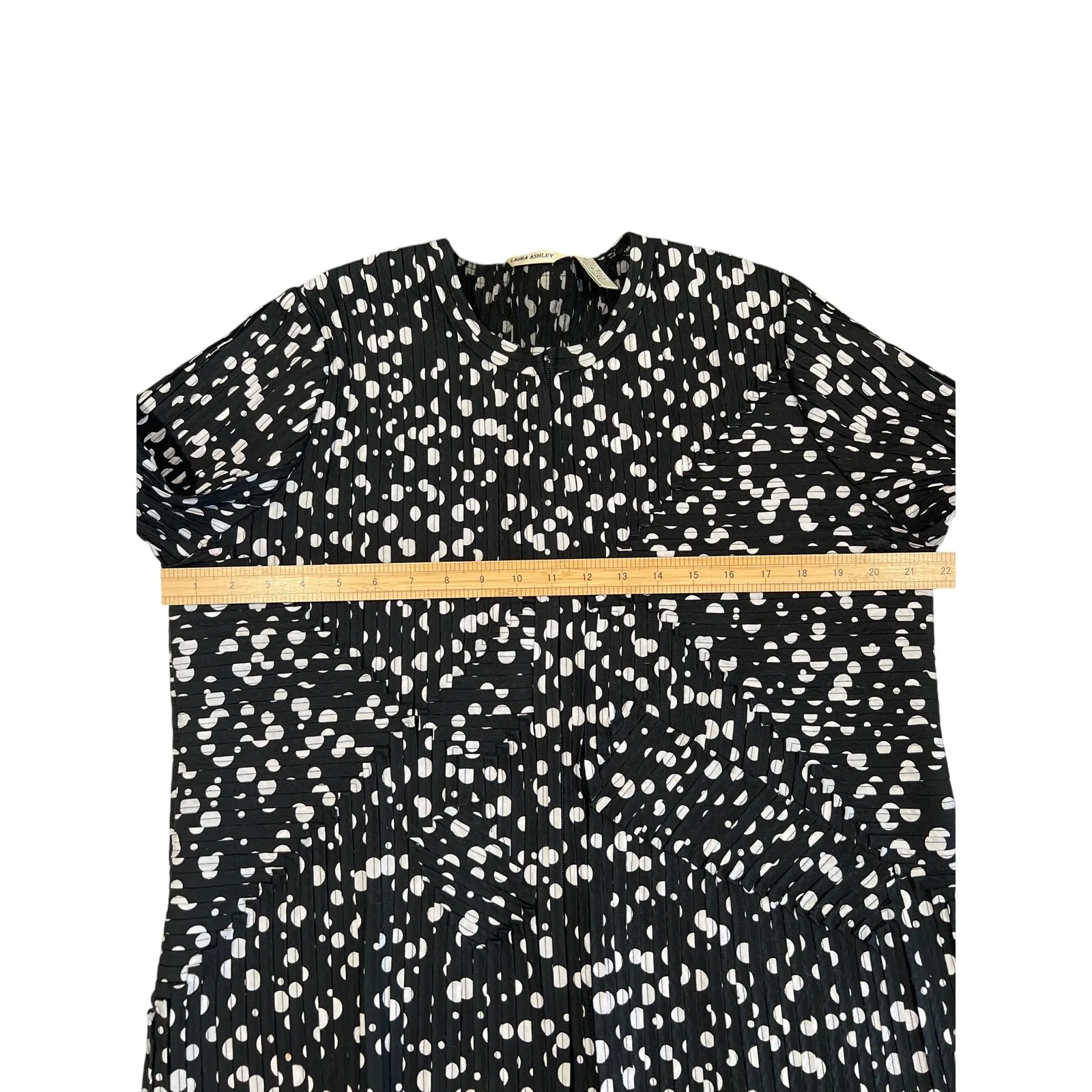 Laura Ashley Black White Modernist Stretch Pieced & Mesh Jacket Size XL Art-Wear - Image 9