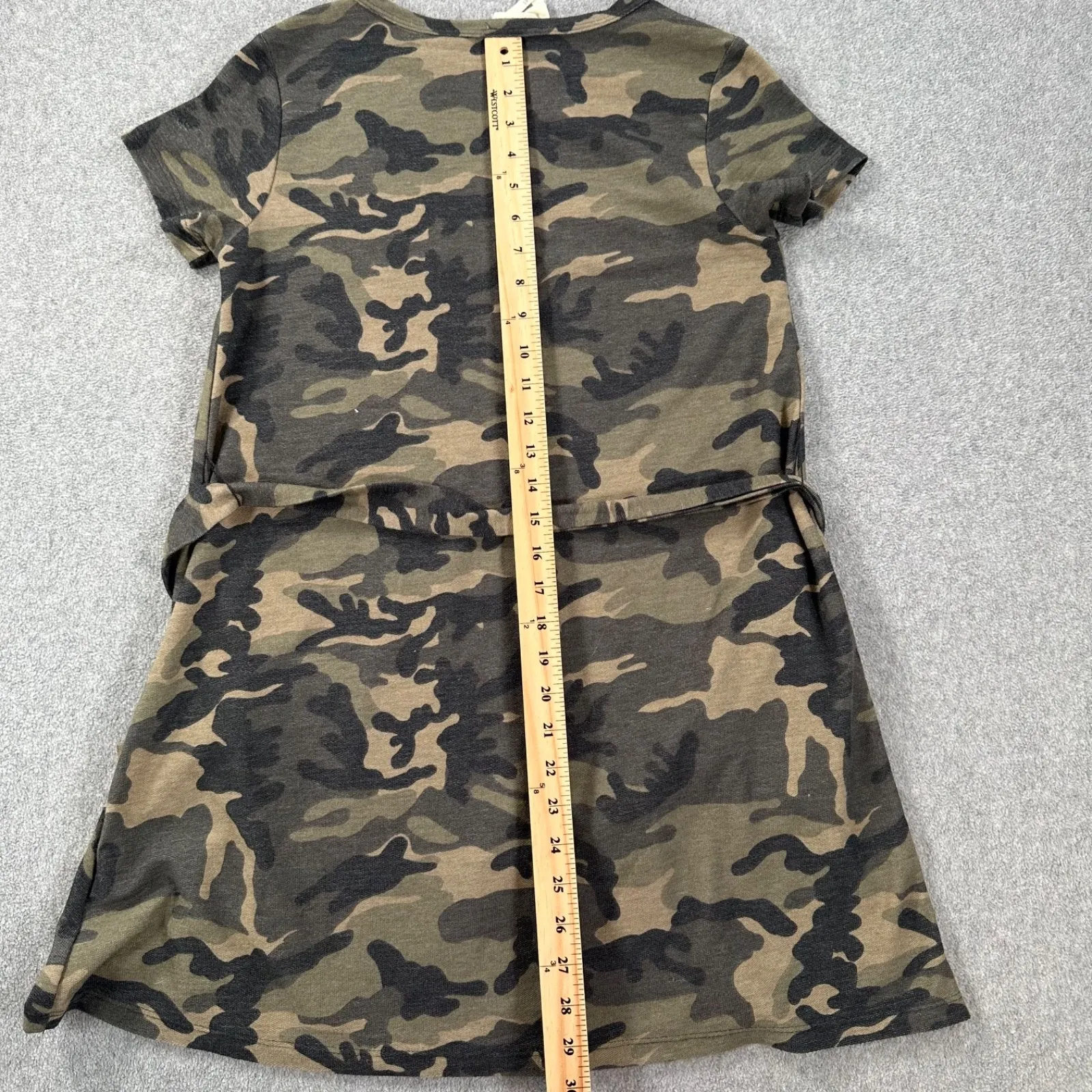 Harper Heritage Camouflage Tee Shirt Dress Women's X-Small Short Sleeve Belted - Image 9