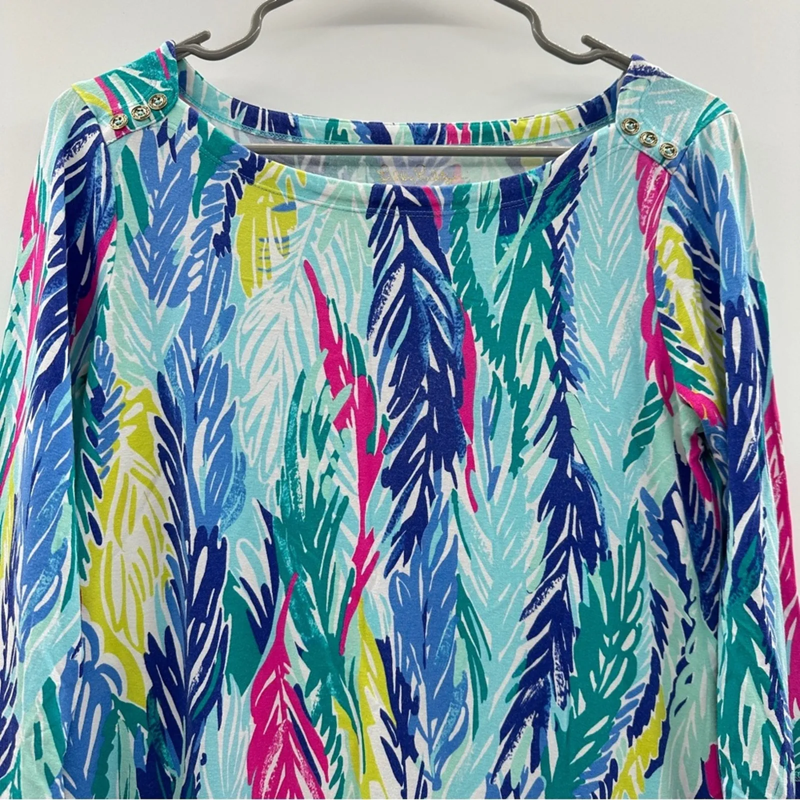 Lilly Pulitzer Sophie Multicolor Light As‎ A Feather UPF+ 50 3/4 Sleeve Dress M - Image 3