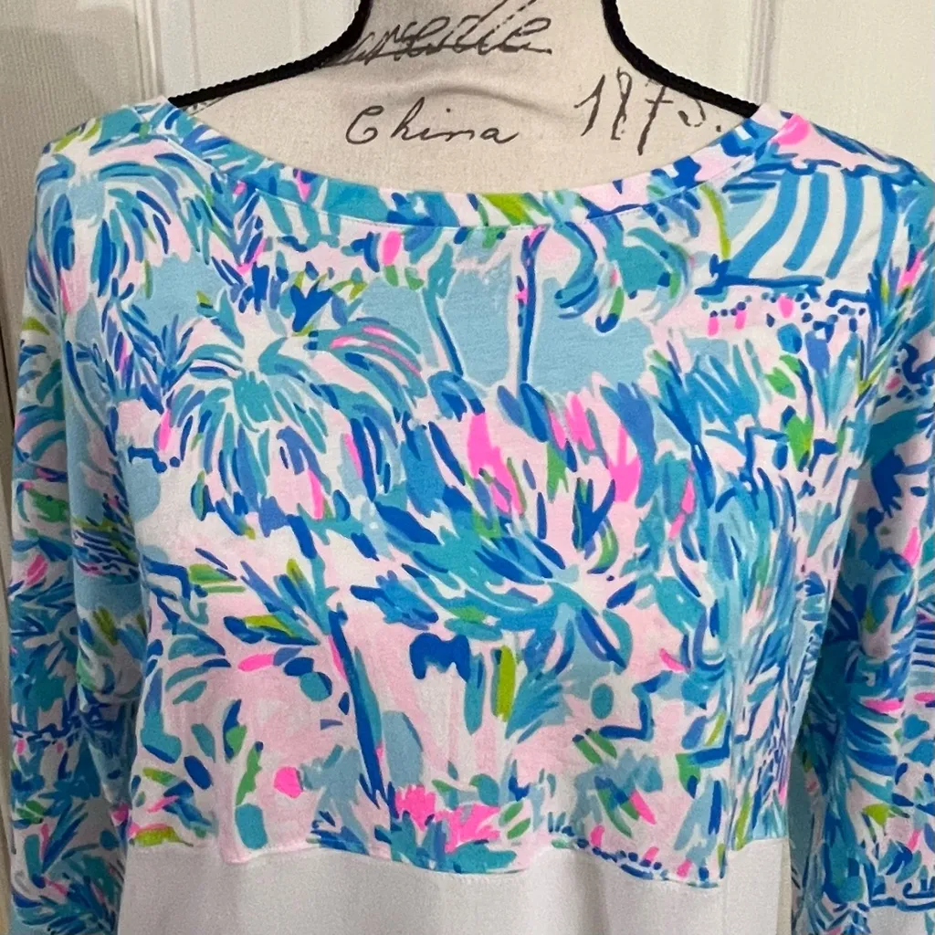 Lilly Pulitzer Blue Ibiza Finn Long Sleeve Top - Image 4