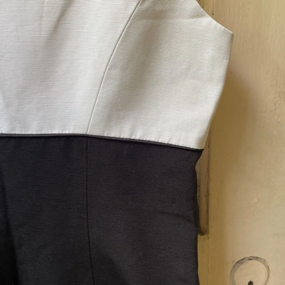 Tahari Petite black and white colorblock sleeveless zipper sheath dress size 4P - Image 7