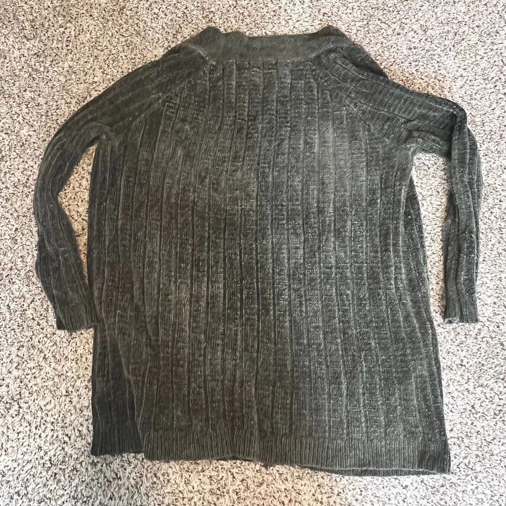 BNCI Hunter Green Ribbed Open Front Cardigan with Pockets‎ Size L - Image 4