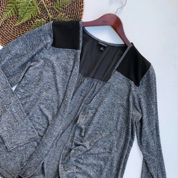 Torrid Women’s Cardigan Gray Black Open Front Sheer Plus 2X - Image 2
