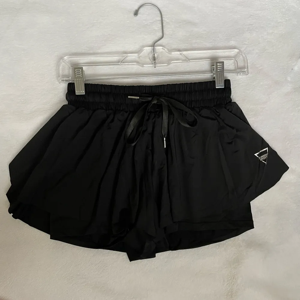 Flowy Athletic Shorts 2 in 1 Butterfly Woman High Waisted Workout Gym Black, XS Black - Image 5