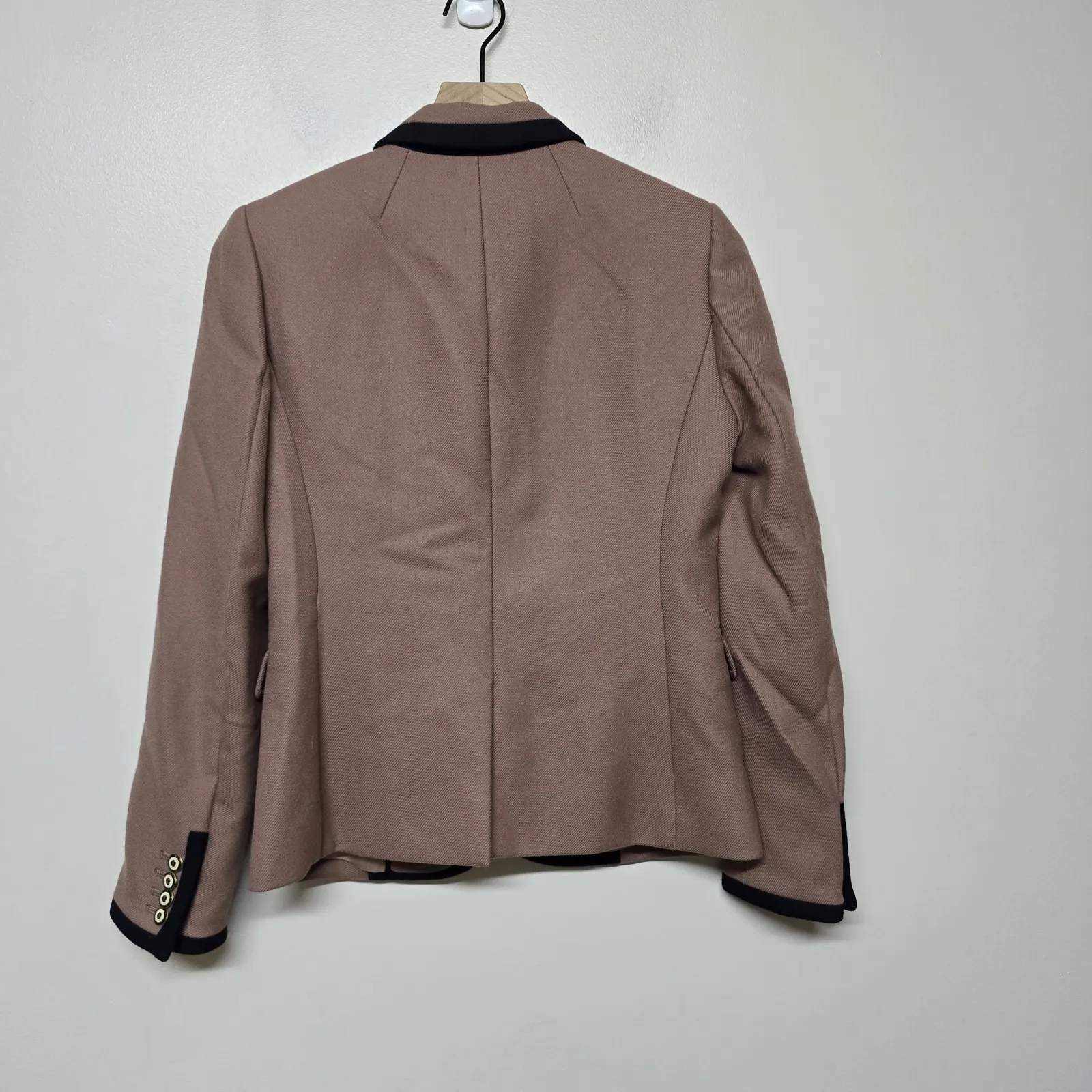 J CREW SCHOOLBOY BLAZER Womens Size 4 Wool‎ Mauve Lined Gold Buttons Academia - Image 5
