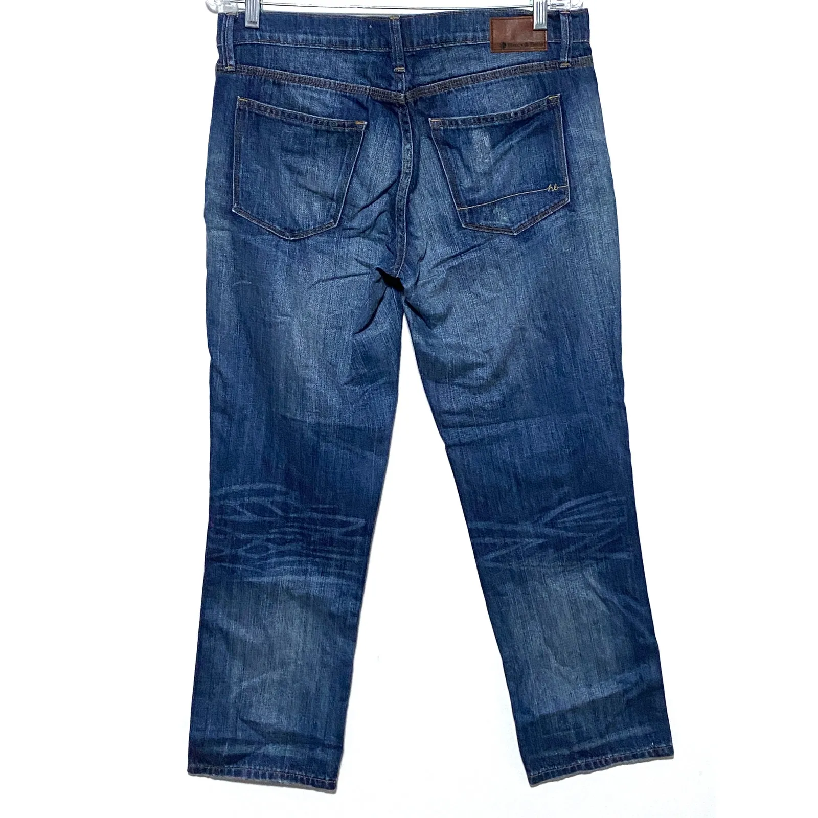 Henry & Belle Aidan Supima Cotton Whiskered Jeans 28 Preppy Casual Neutral Basic Blue - Image 2