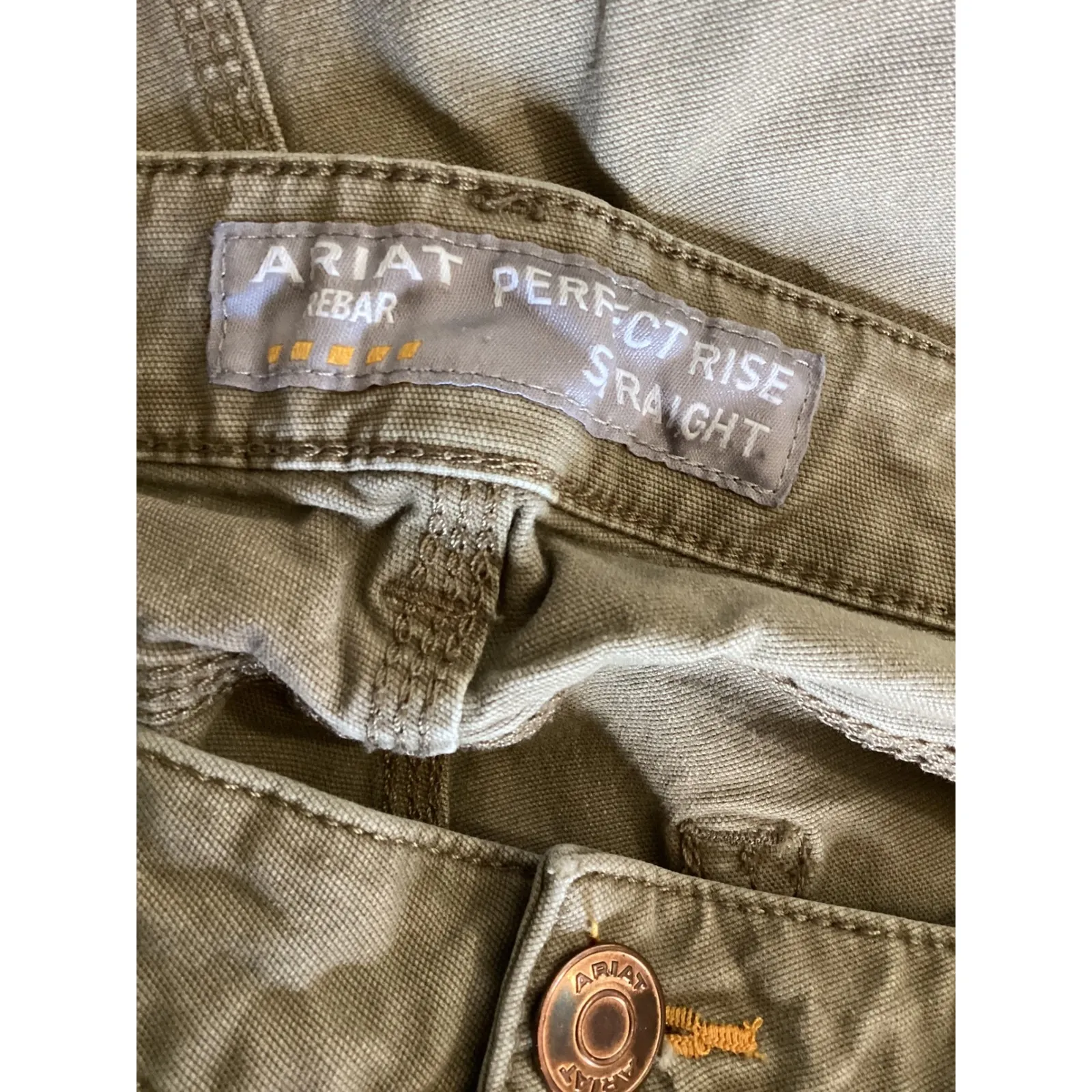 ARIAT Rebar Perfect Rise Straight Cargo Pants Khaki Tan Women 28L - Image 6