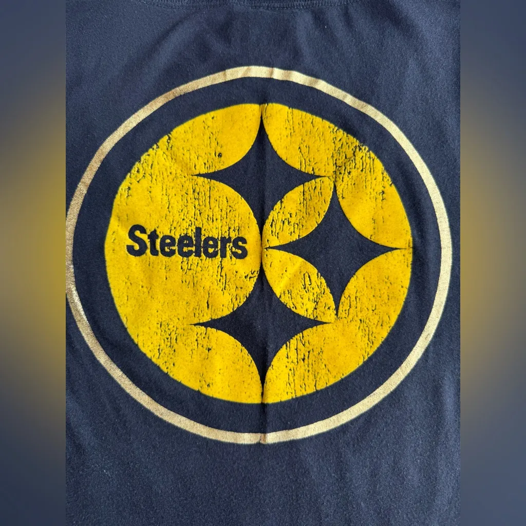 VS PINK Y2K *Rare* “Let’s Go Steelers” Bling Logo Tee Black/Gold Size S - Image 12