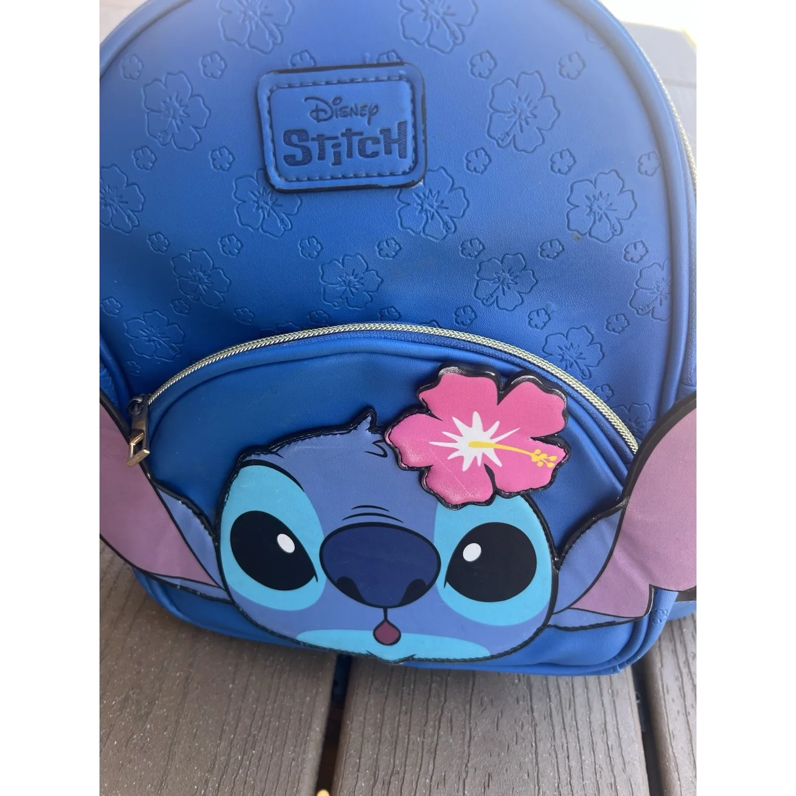 Disney Lilo & Stitch Mini Backpack Purse Shoulder Bag Tote Floral Pockets School - Image 4