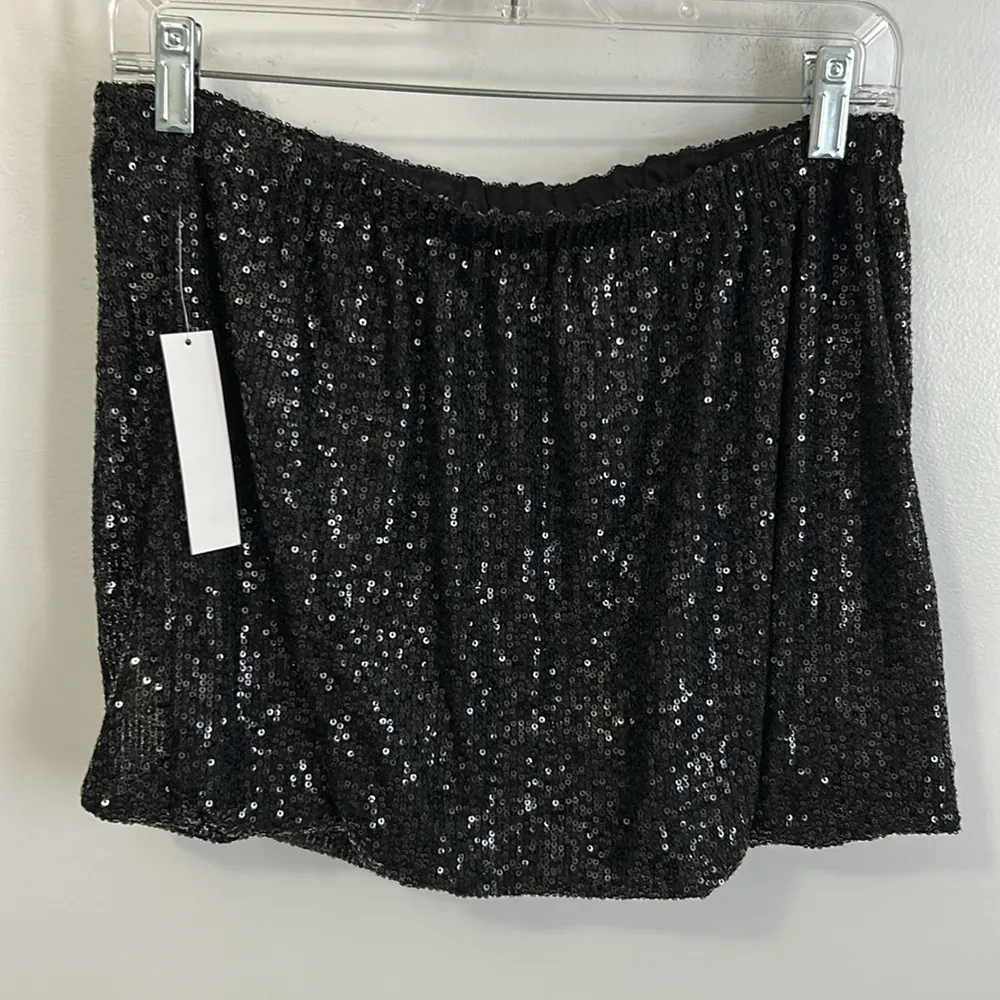 Venus  Black Sequin mini Skirt - Image 2