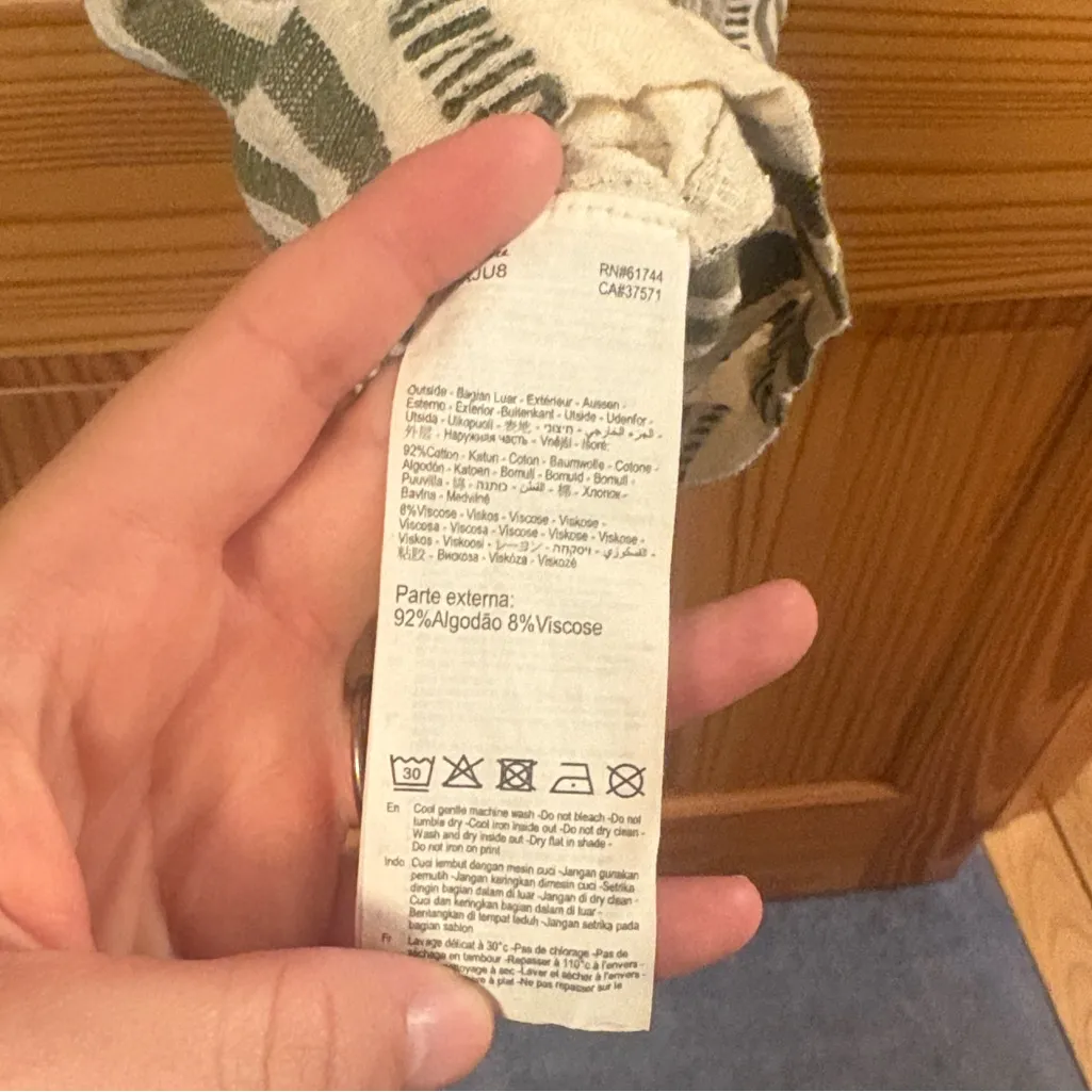 Rip Curl Size Medium Green And White Striped Beach Summer Dress. - Image 7