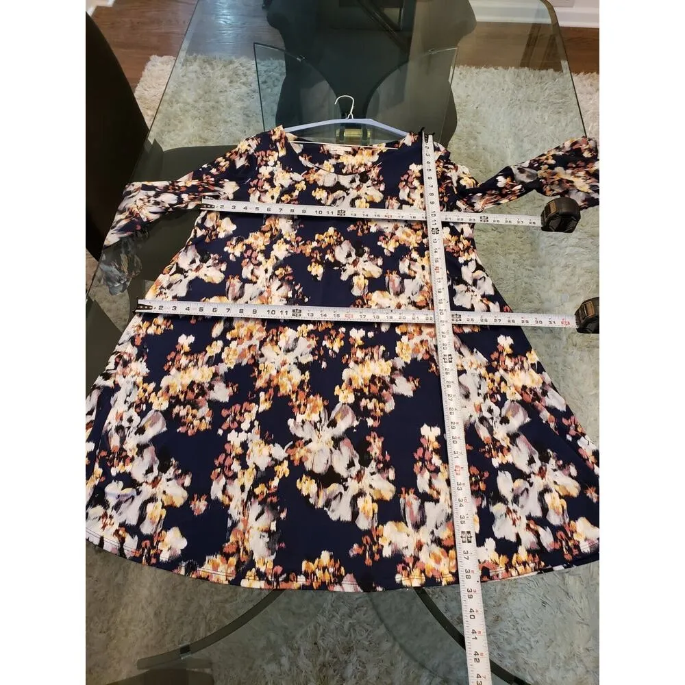 Est 1946 Women's Blue Tie Dye Long Sleeve Round Neck Pullover Shift Dress 18/20W - Image 12