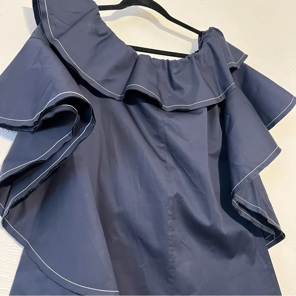 Alexis Rachel Off-the-Shoulder Ruffle Mini Dress Navy Blue NWT S - Image 8