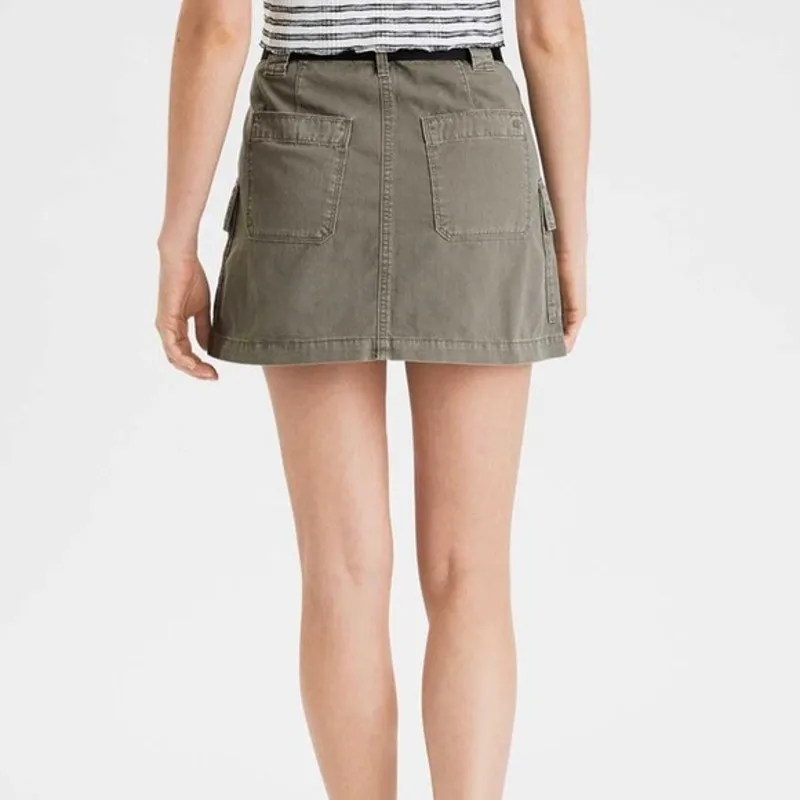 American Eagle High Rise A-Line Cargo Skirt 0 - Image 3