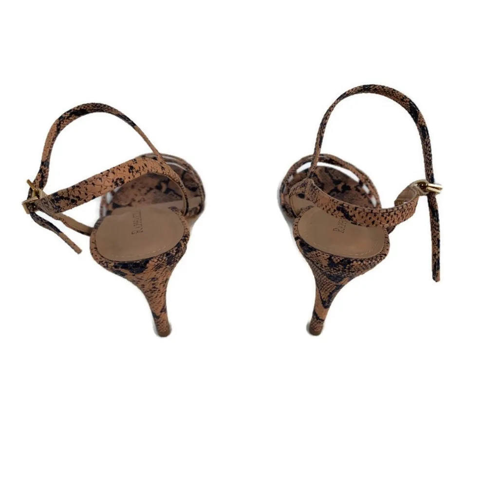 Raphaella Booz Anthropologie Snake Print Embossed Heels - Image 4