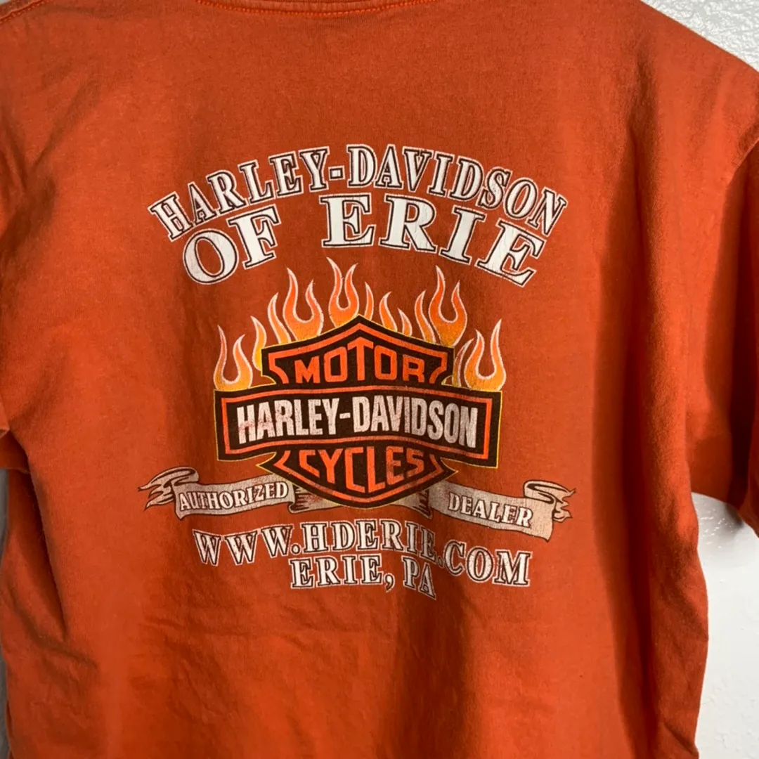 Harley Davidson Orange Graphic Tee - Image 3