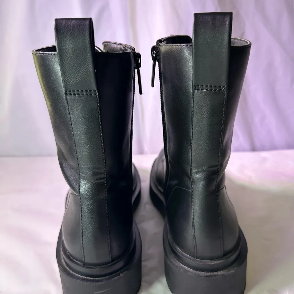 H&M Black Combat Lace-Up Boots - Image 8